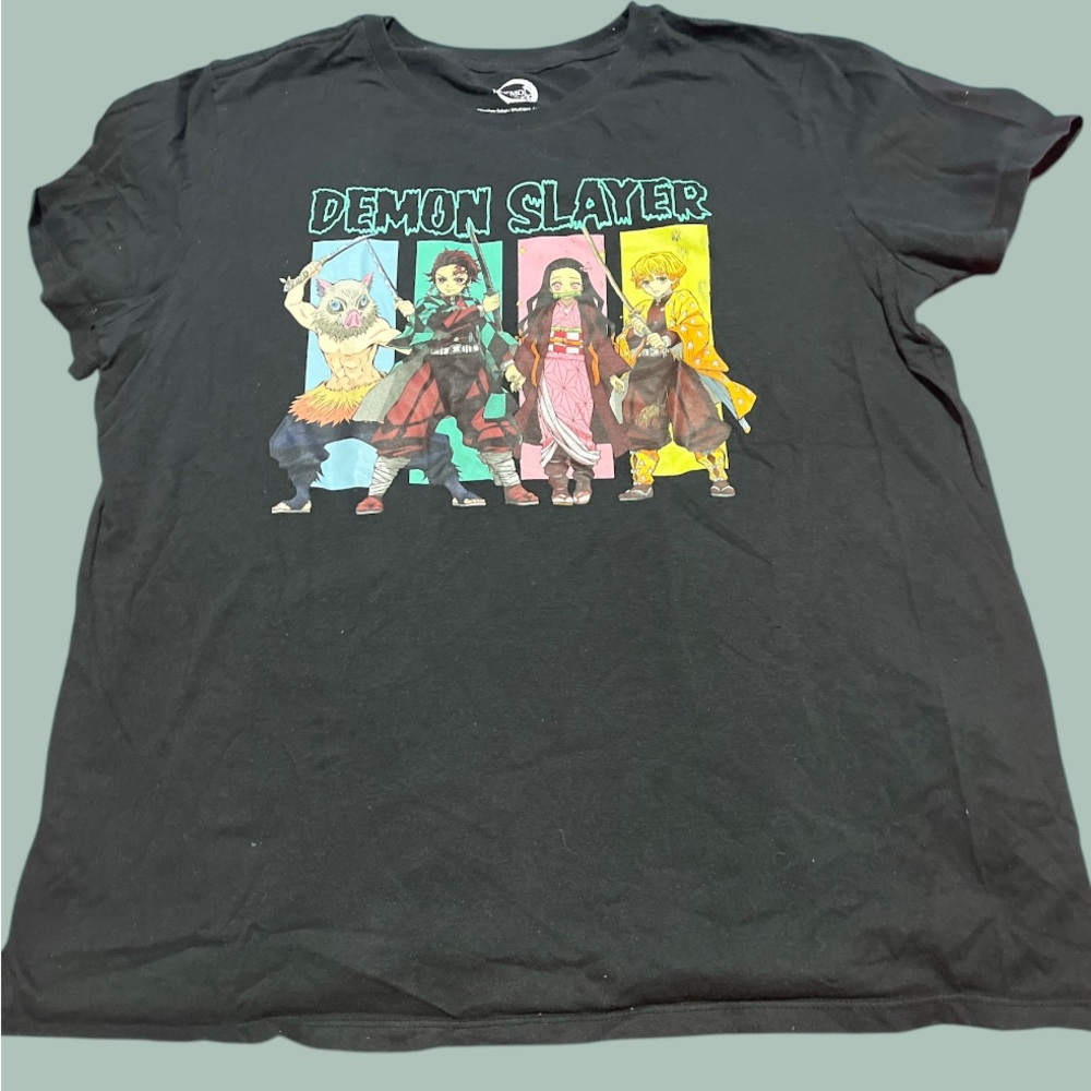 Demon Slayer Kids Black T-Shirt- Size XL
